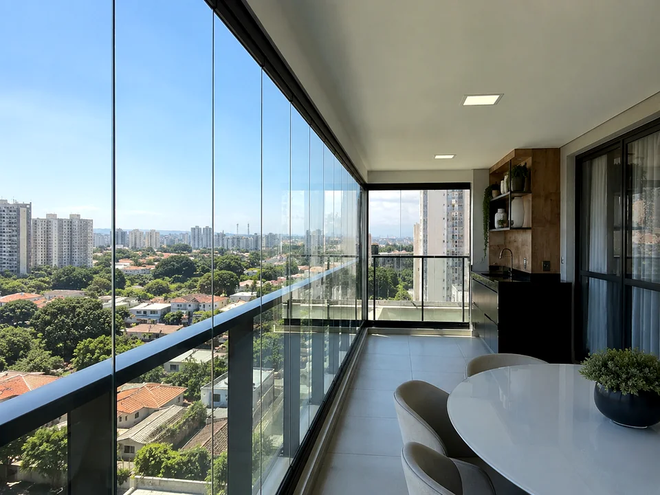 Fechamento de varanda com perfil discreto