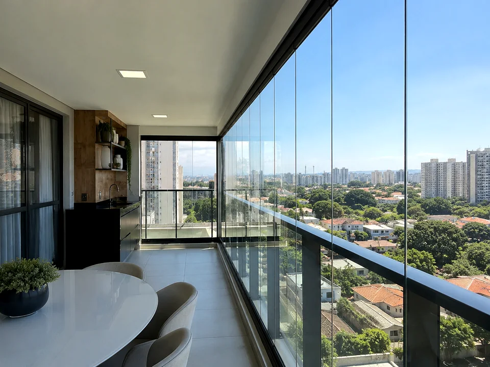 Sacada fechada com visual leve e panorâmico